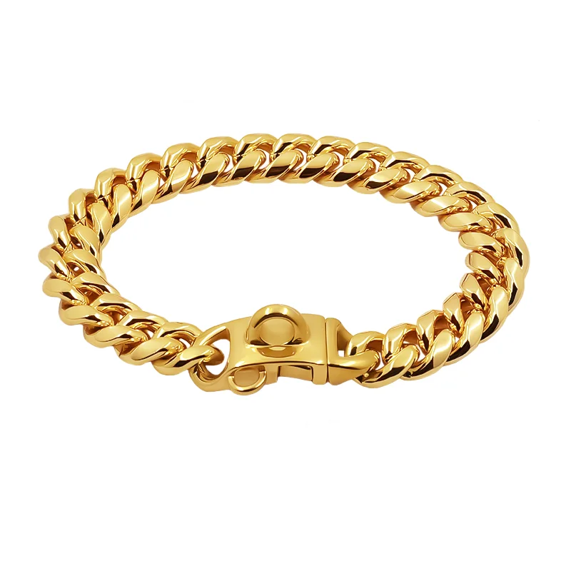 Collar para perro de acero inoxidable cadena cuban oro_voghion.com