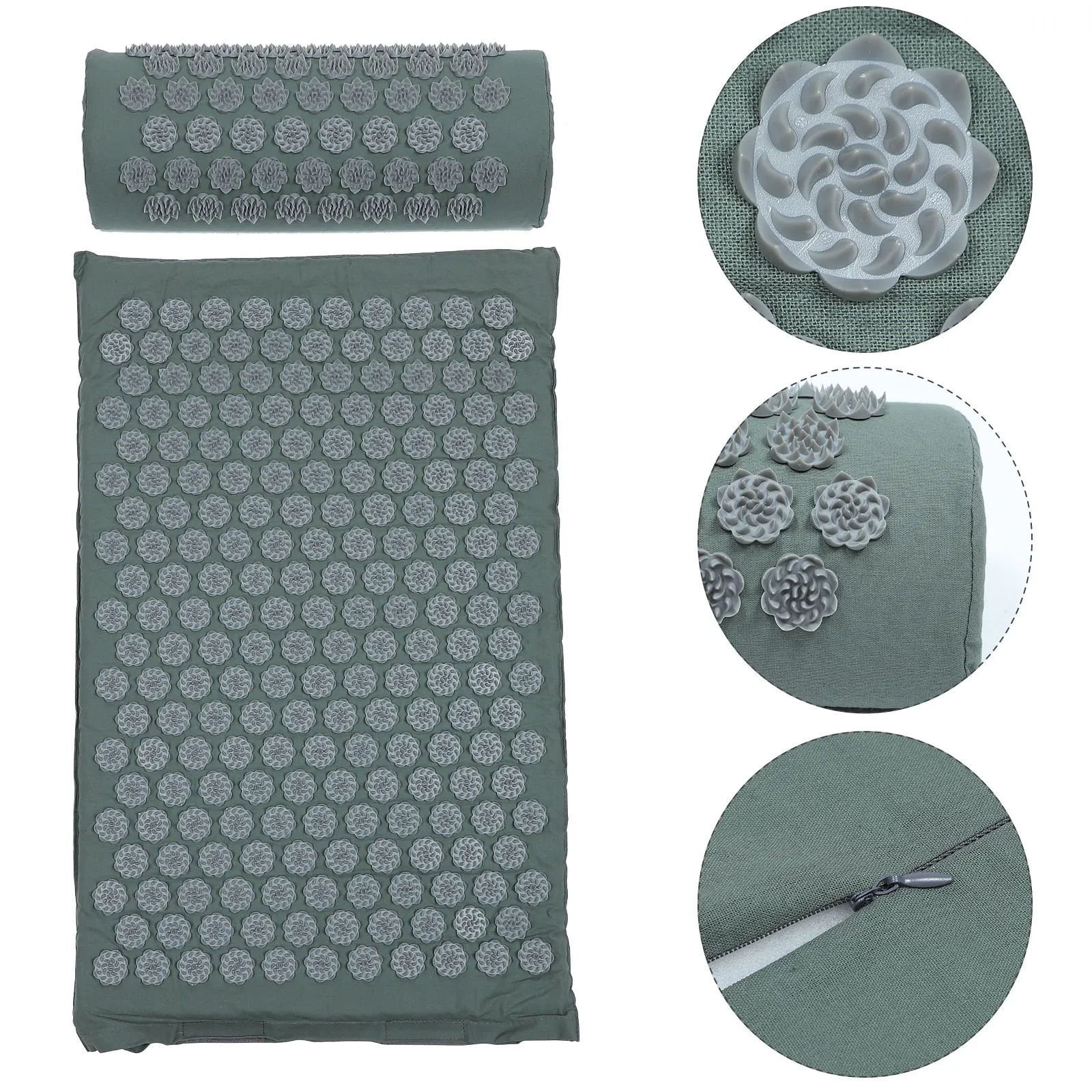 

2 Pcs Massage Cushion Pillow Acupressure Mat Shiatsu Massager Non-slip Exercise Yoga Acupoint Acupuncture Accessory