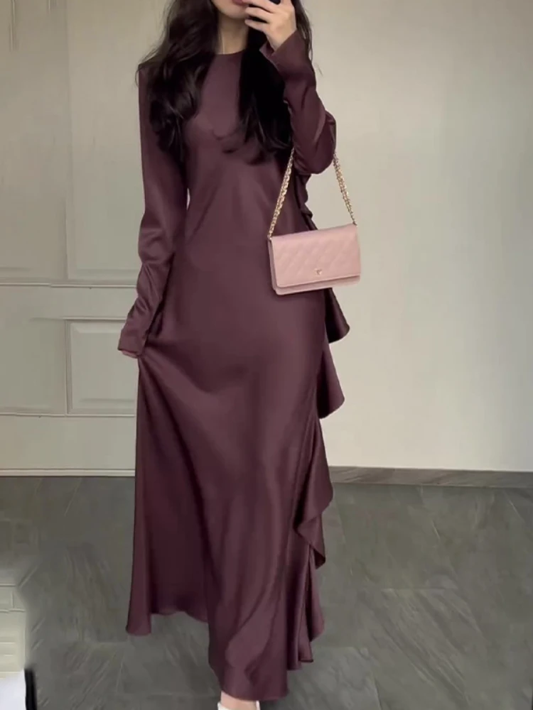 Solid Dress Eid musulmano Abaya abiti da donna Ramadan marocco Dubai caftano Islam Party Abaya abiti abito lungo arabo Jalabiya 2024