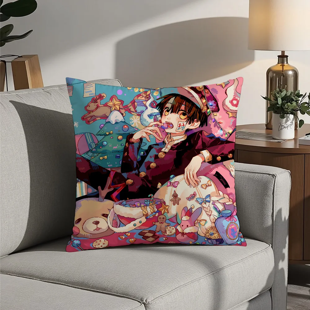 Anime Jibaku Shounen Hanako Kun Pillow Case Plush Fabric Soft  Pillowcase Double Sided Print Cushion Cover Household Gifts