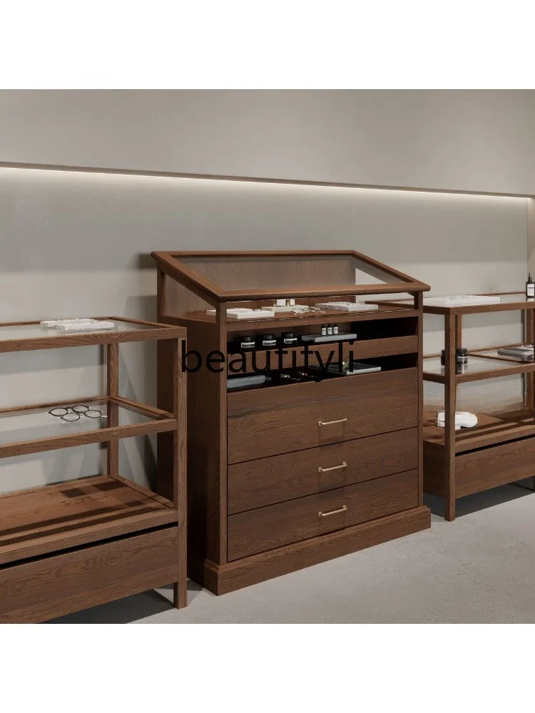 

Fashion medieval cabinet multi-layer glass display cabinet jewelry store wall multi-functional display cabinet