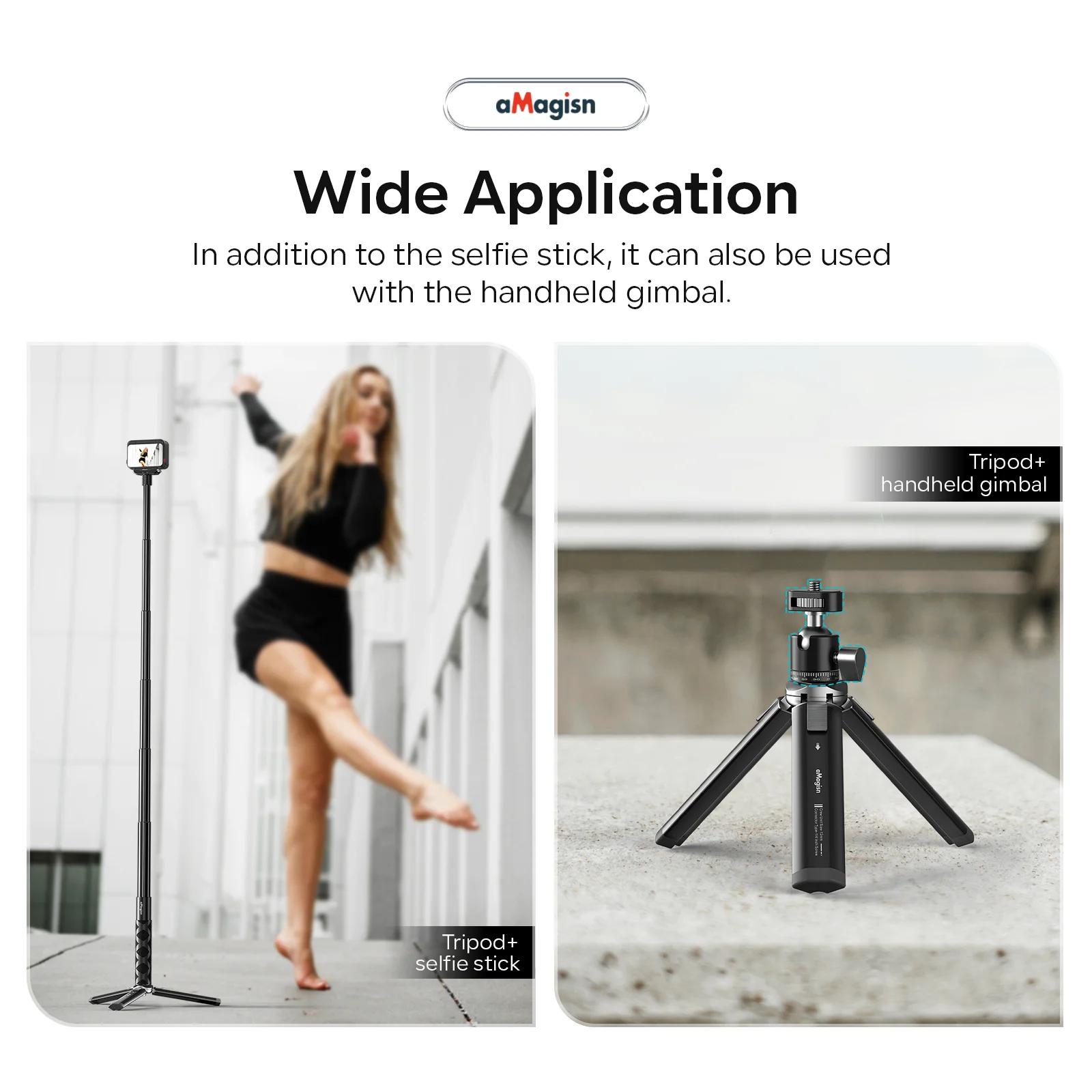 aMagisn Metal Tripod for GoPro Hero/DJI OSMO /Insta360 Aluminum Alloy Tripod Accessories With 1/4 Screw for Action Camera