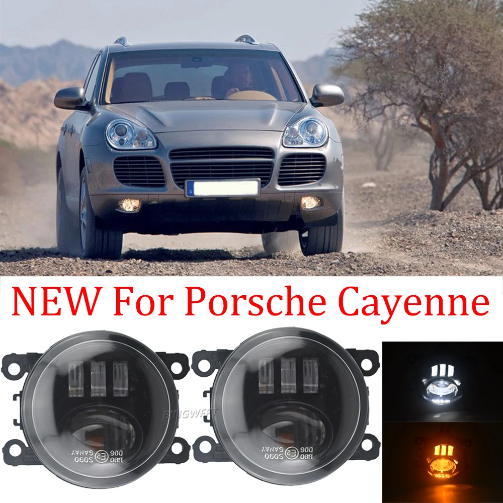 1Pair Car-Styling Front Foglight Fog Lamp Daytime Running Lights For Porsche Cayenne 92A 958 2010 - 2015 LED Fog Lights H11 12V