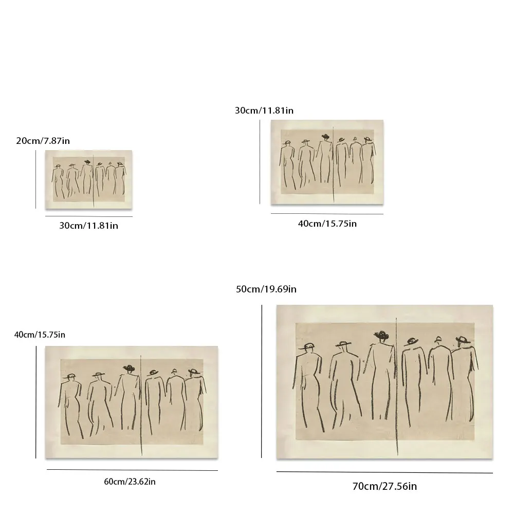 لوحة مطبوعة على قماش للديكور المنزلي ، على الطراز القديم ، رسم على شكل شخصية ، غرفة المعيشة وغرفة الطعام ، سطح طاولة المدخل #4