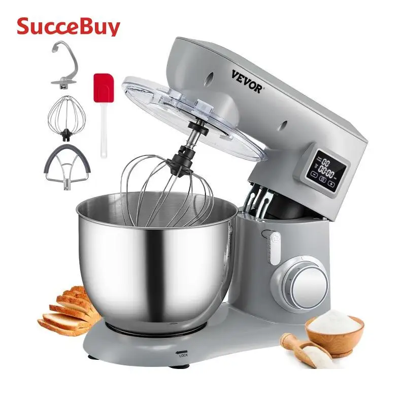 VEVOR 450W impastatrice elettrica All Metal Stand Mixer con 6 velocità LCD Screen Timing Tilt-Head Food Mixer coperchio antispruzzo