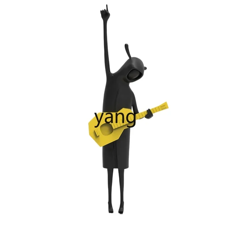 

XYY creative soft decoration artwork Internet celebrity ornament Abstract figure playing guitar sculpture