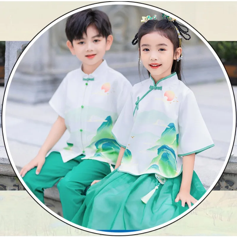 Choral performance costumes, summer students, hanfu girls, costume sets