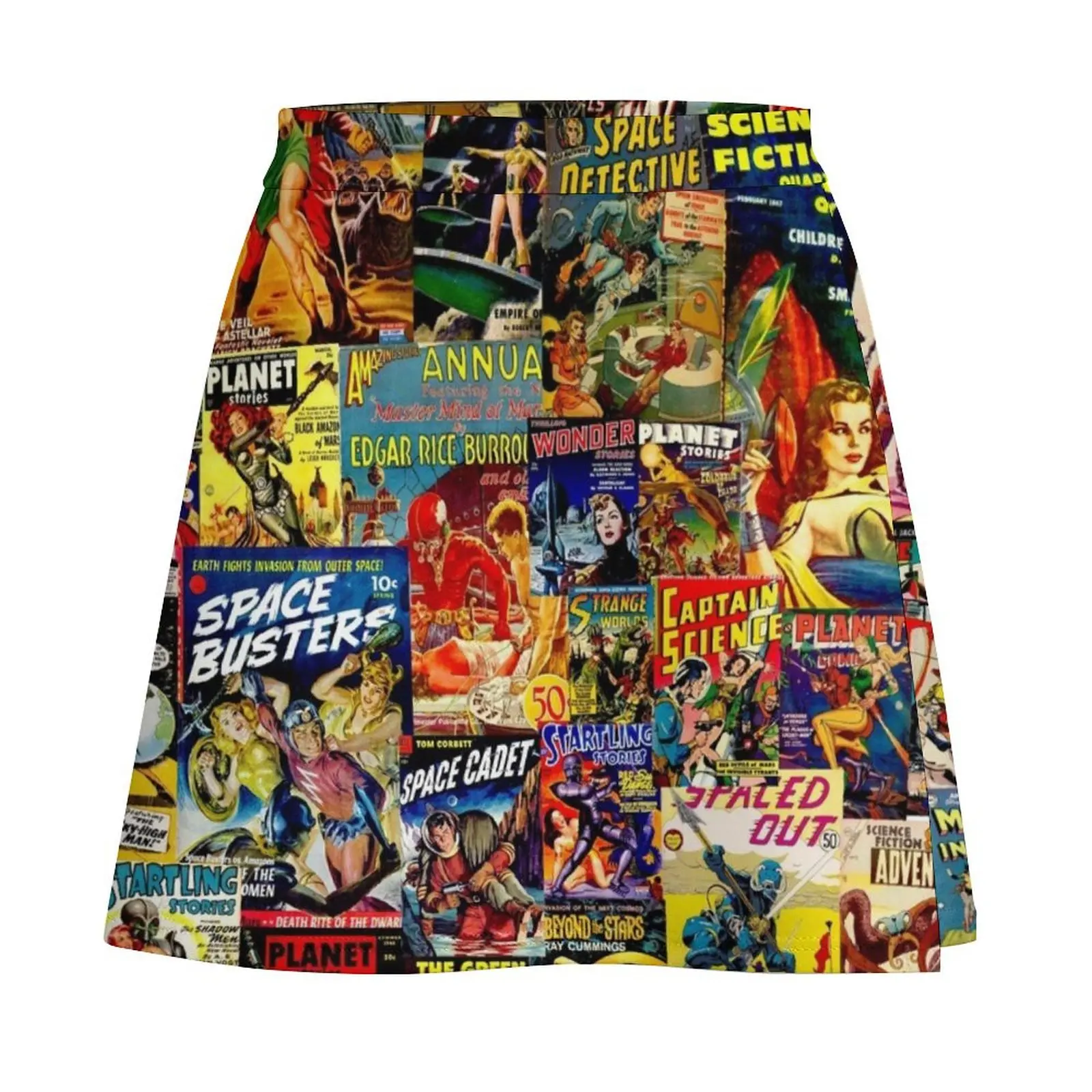 Sci-Fi Comic Collage Mini Skirt korean fashion skorts for women sexy short mini skirts womens clothing Mini Skirt