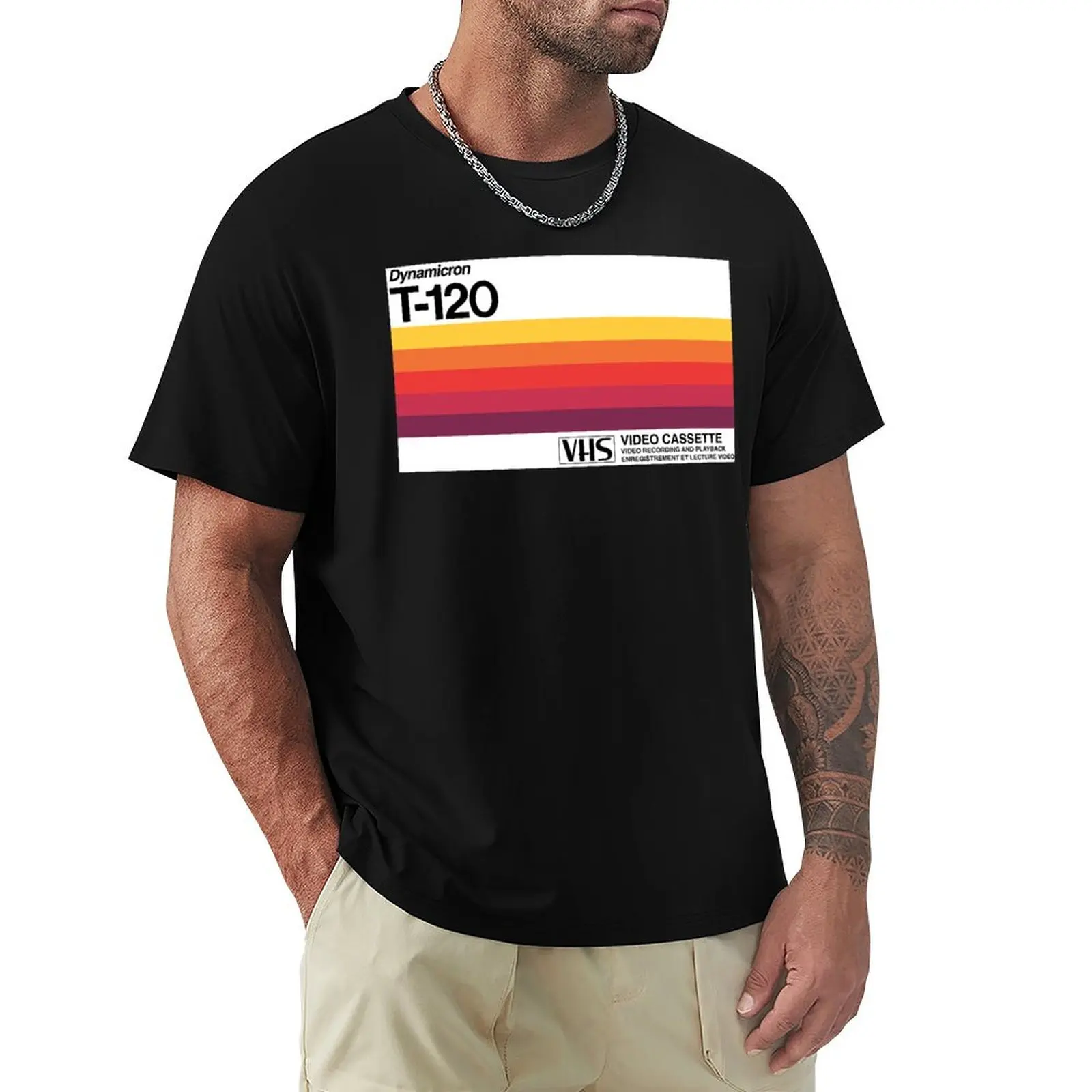 Retro T-120 VHS Tape Case Design T-Shirt Sporty Casual Quick Dry T-Shirt