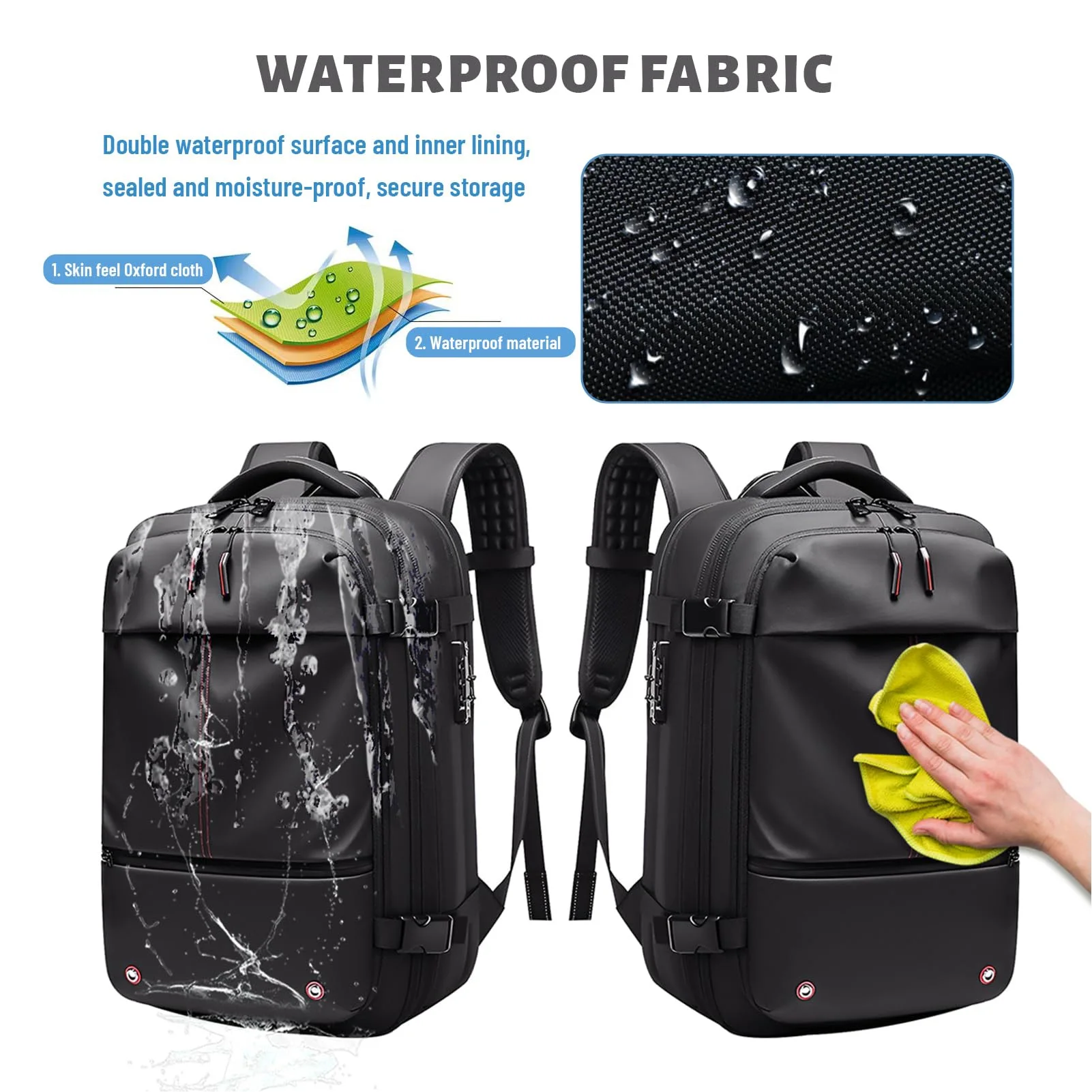 Expandable Travel Backpack 19 Inch Stylish Waterproof Vacuum Backpack Large Capacity Multipurpose for Business for Men