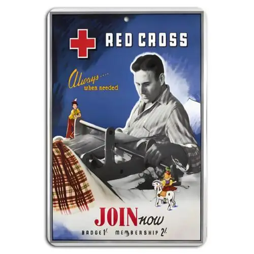 Join the Red Cross: Always There When Needed-Aluminum-tin sign
