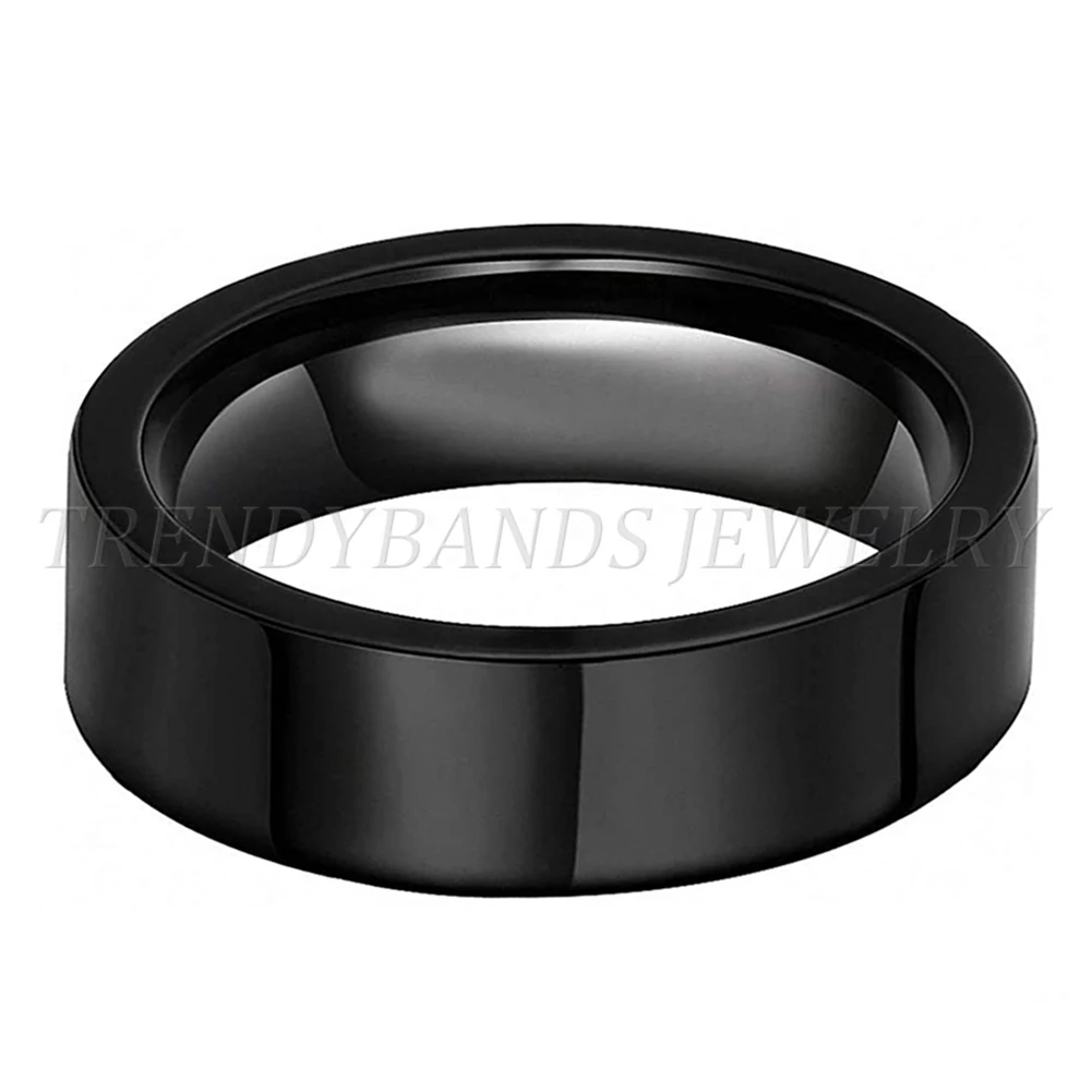 6mm 8mm Damen Herren Wolframcarbid Ring Ehering Großhandel Paar Jubiläumsgeschenk Hochglanzpoliert Glänzend Comfort Fit – Detail 2