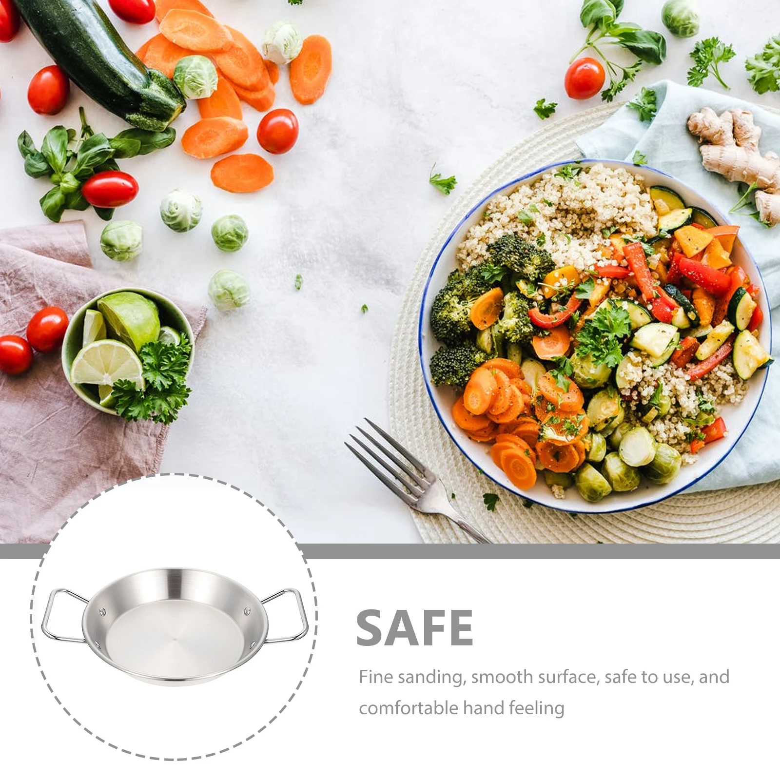 

Pan Tray Flat Stainless Steel Snack Bowl French Fry Holder Waterproof Food Serving Plate for Chicken Barbecue Fries Kids