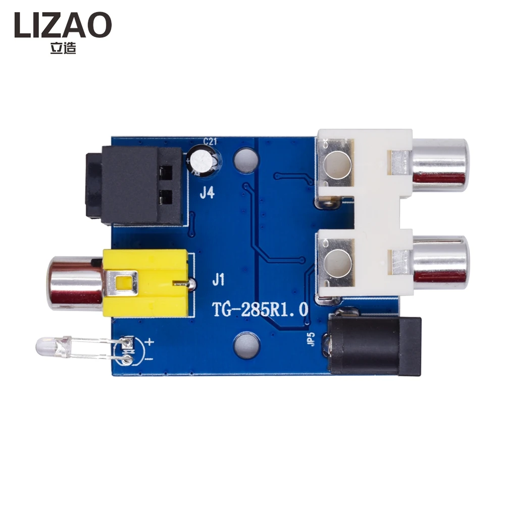 LIZAO CS8416 CS434 24 Bit 192KHz Coaxial Optical Fiber DAC Decoder Board Module RCA Interface 5-12V Digital Optical Decoder