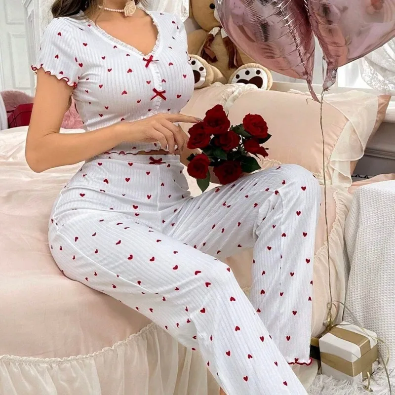 

The New Model Can Be Worn Outside, Trousers, Two-piece Suit, Women's Loungewear, and Love Pajamas for Women.