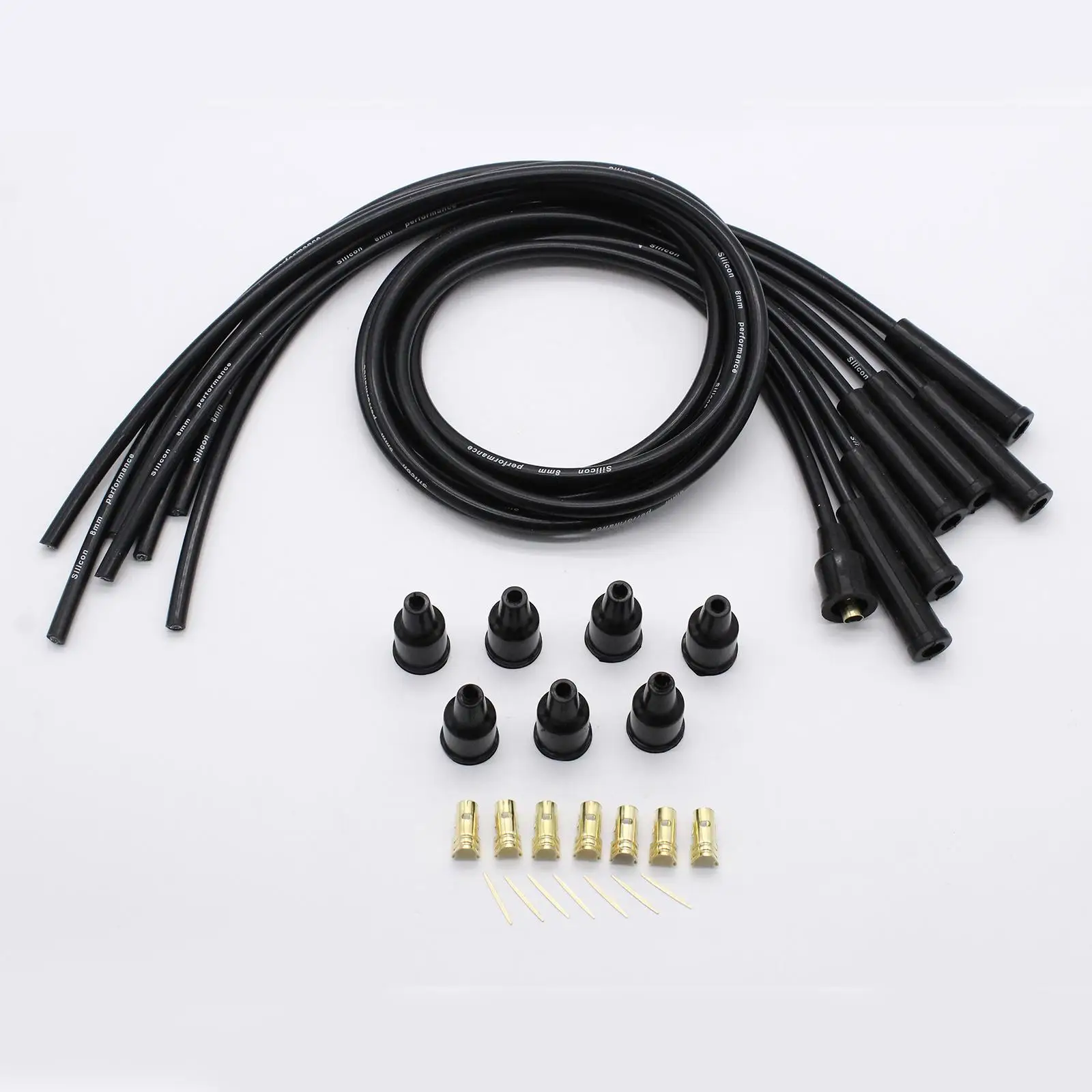 8mm Silicone HT Wires Professional Replaces Repair Parts Easy to Use Assembly Spark Plug Cables for 6 Cylinder Classic Cars