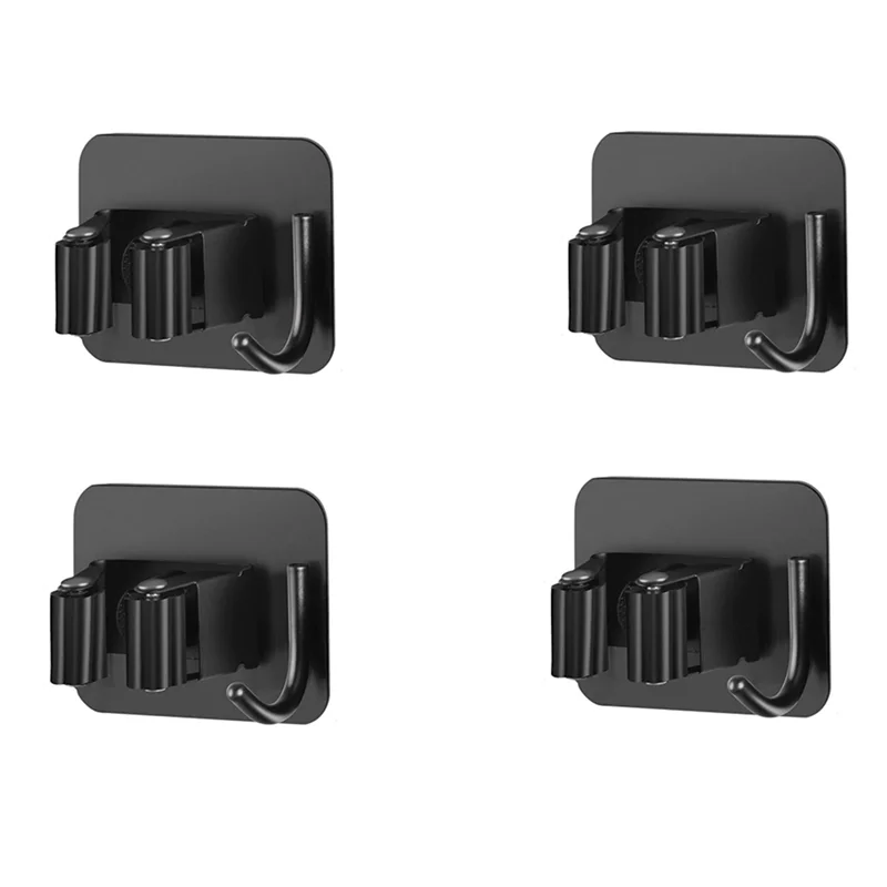 

-PQWN 4Pcs Wall-Mounted Storage Hook Stainless Steel Mop Hanger Hook For Kitchen, Wardrobe, Bathroom