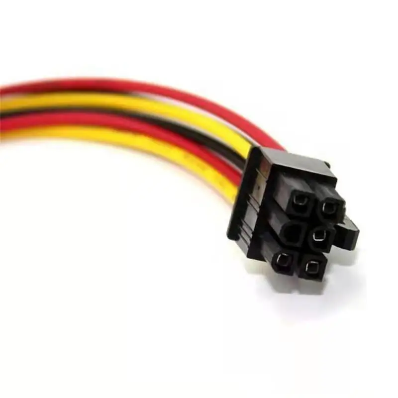 Dual ATX IDE Molex Power 4 To 6-Pin PCI Express PCIe Video Card Adapter Cable Dual ATX Molex Power To PCI Express Data