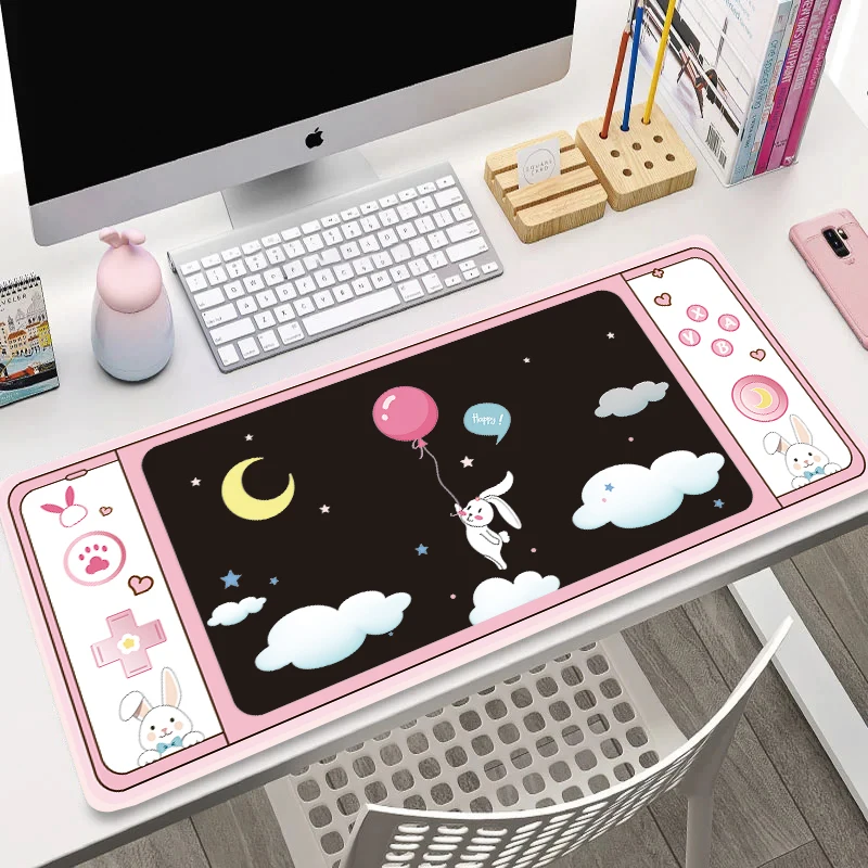 Large Size Cute Rabbit Mouse Pad XXL Kawaii Game Mousepads Anti-slip Office Carpet Gaming Accessories Desk Mat Big Keyboard Pads