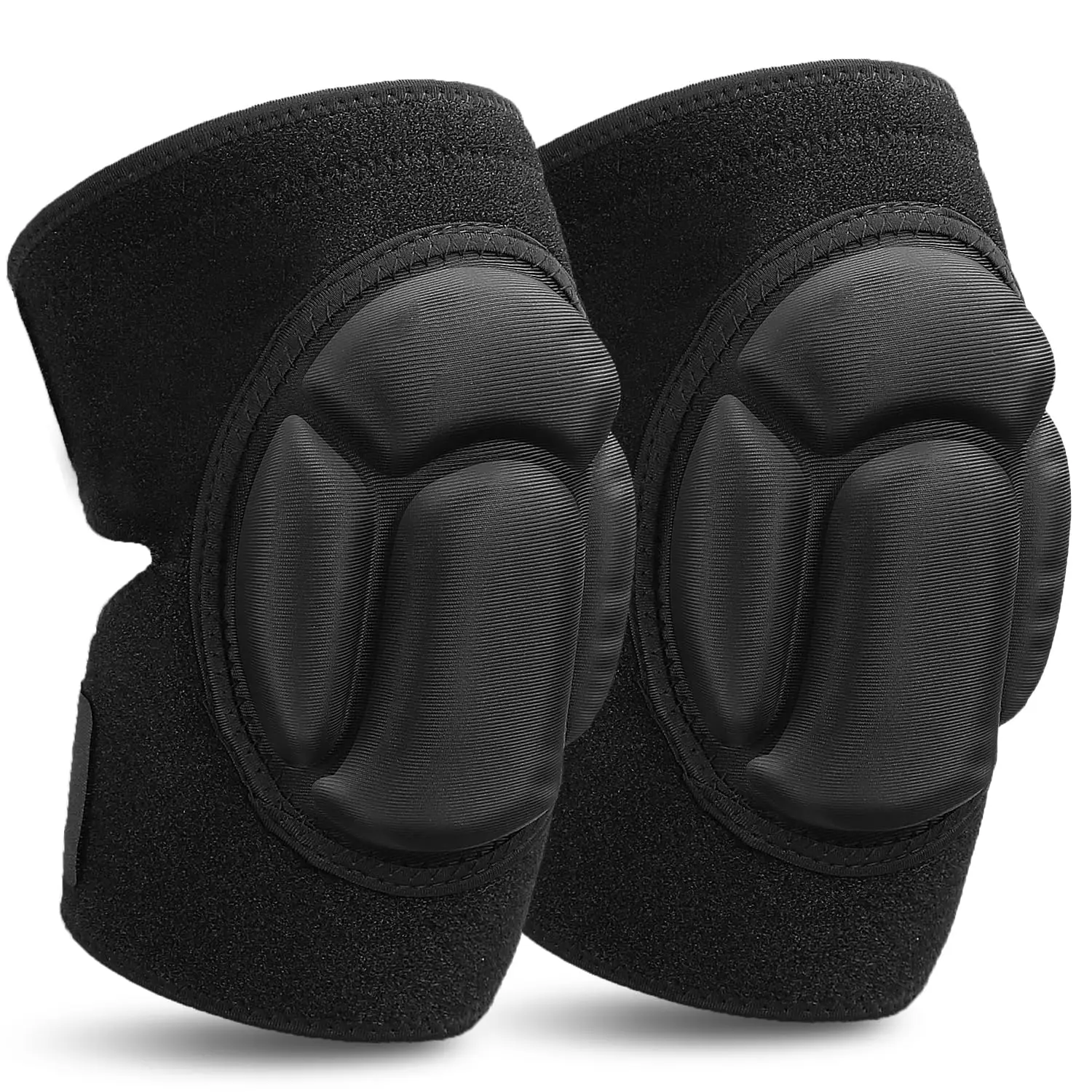 

Adjustable Knee Support Patellar Fixation Protection with Thick EVA Foam Lining for Security Protection, 1 Pair Black One Size