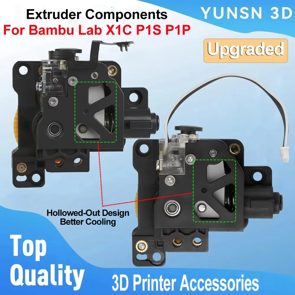 Extruder Components For Bambu Lab X1C P1S P1P Hardened Steel Gear Powerful Extruder For Bambulab X1C 3D Printer Replacement Part