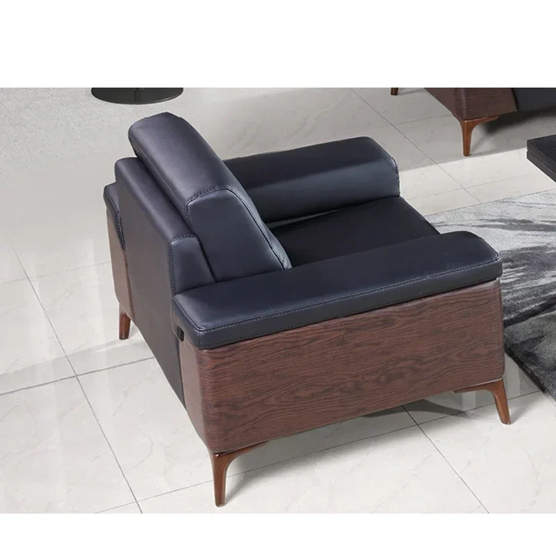 Office modern room furniture strong support hotel furniture office sofa modular steel leg brown sofa office furniture