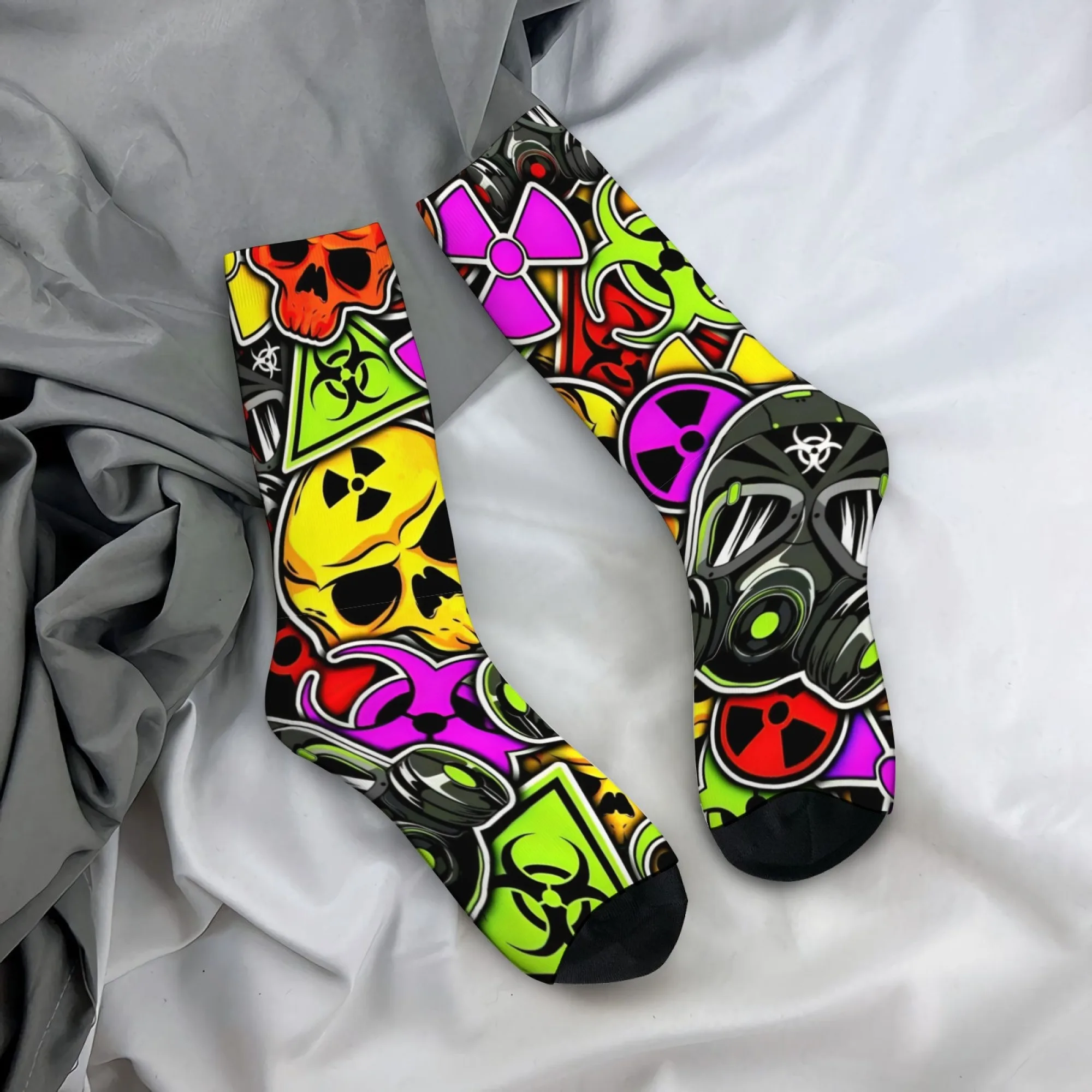 Collage Manga Style Socks Durable Lightweight Smooth Men's Socks Cycling Hiking Camping Street Style Hip-hop Retro Novel Socks