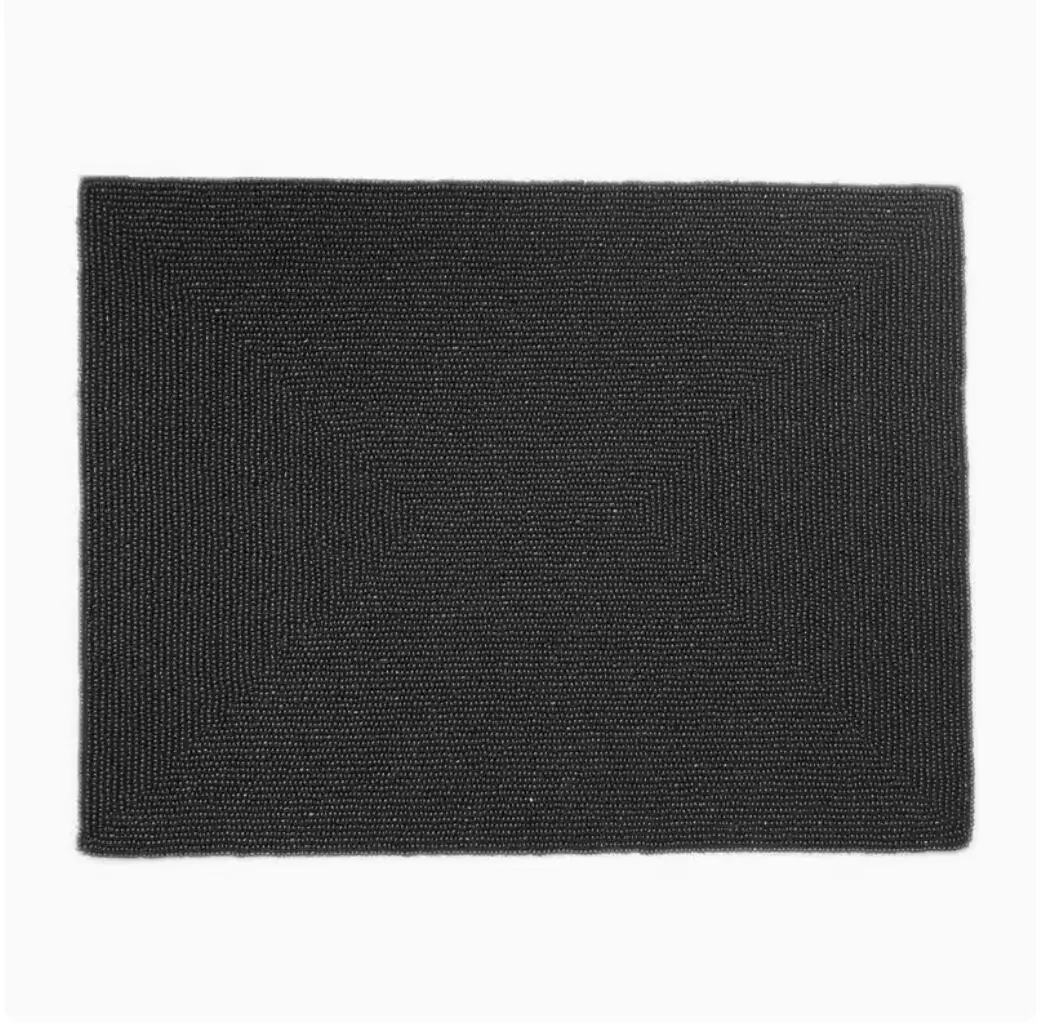 Handmade BLACK Luxury Placemat, Table Mat Cover, Handmade Sewing Bread Pure Color , 30x40cm, Home Desk useing MF865