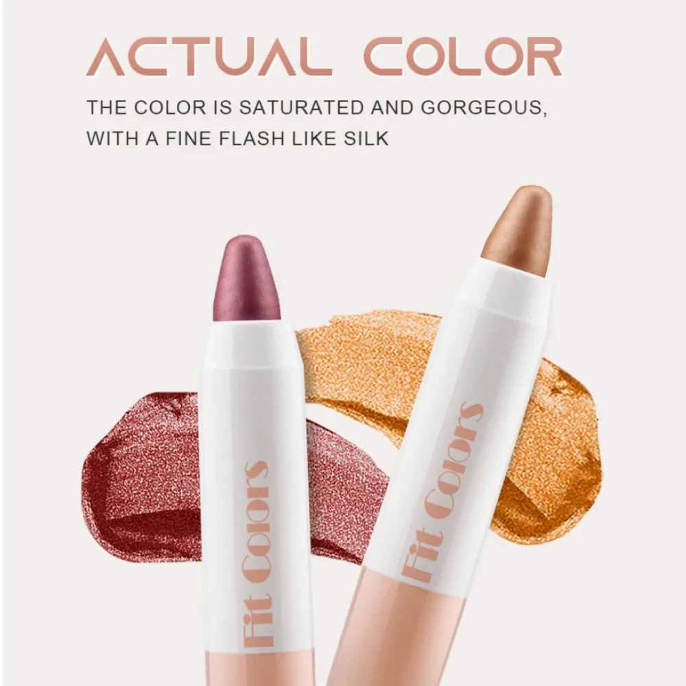 Zestaw kredki do makijażu Fit Colors Multi Purpose, perłowy cień do powiek w sztyfcie, szminka do ust i powiek Lying Silkworm.