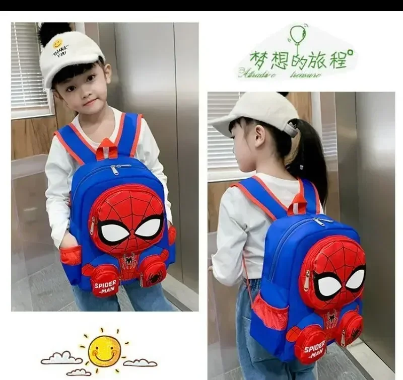 Kindergarten cartoon Spiderman backpack 3-8 years old boys and girls backpack elementary school children schoolbag