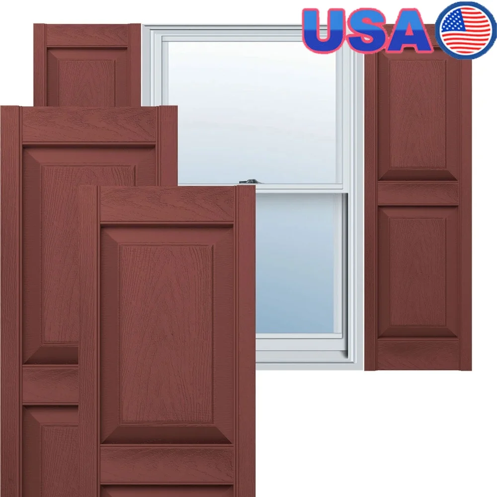 

Vinyl Raised Panel Shutters Pair Durable Easy Install Window Accents Weather Resistant Home Decor Color Matching Hardware