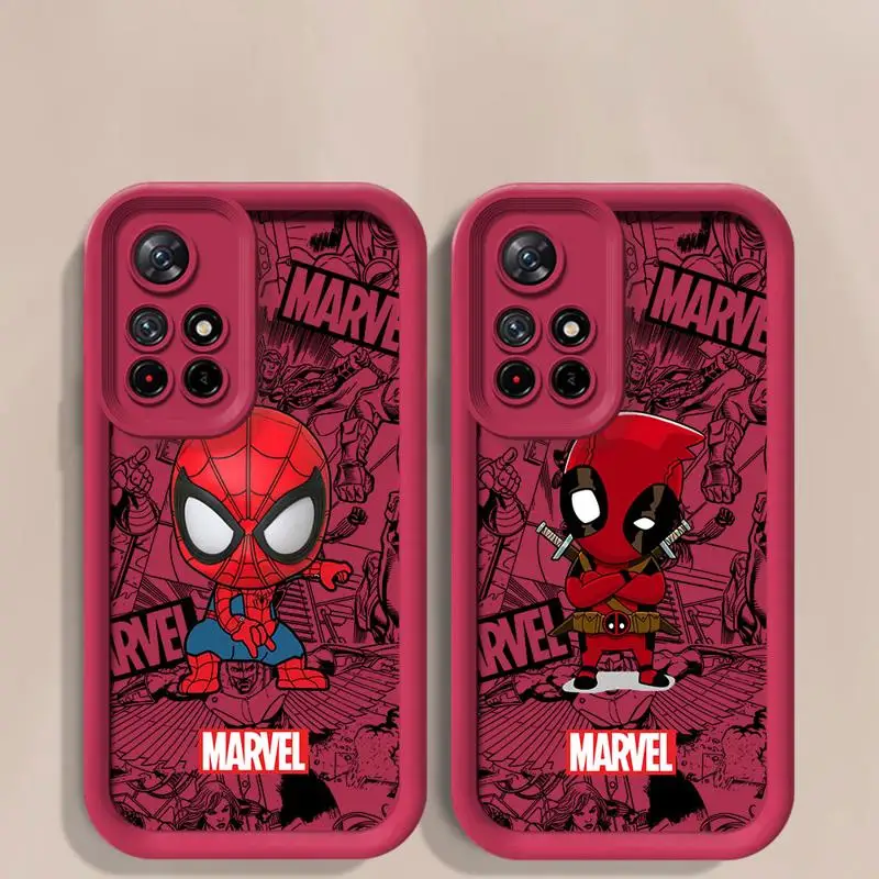 Case For Xiaomi Redmi Note 11 10 Pro 9S 9 12C 12S 10C 9A 9C 11 Lite Poco X3 NFC Shockproof Phone Cover Marvel Deadpool SpiderMan