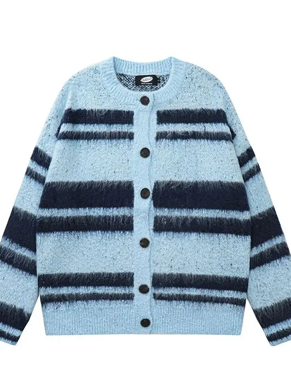 

American Sle Vintage Soft Faux Fur Sweater Cardigan Coat ex Autumn Winter Aosphere Lazy Knitted Wear Resembling Mink