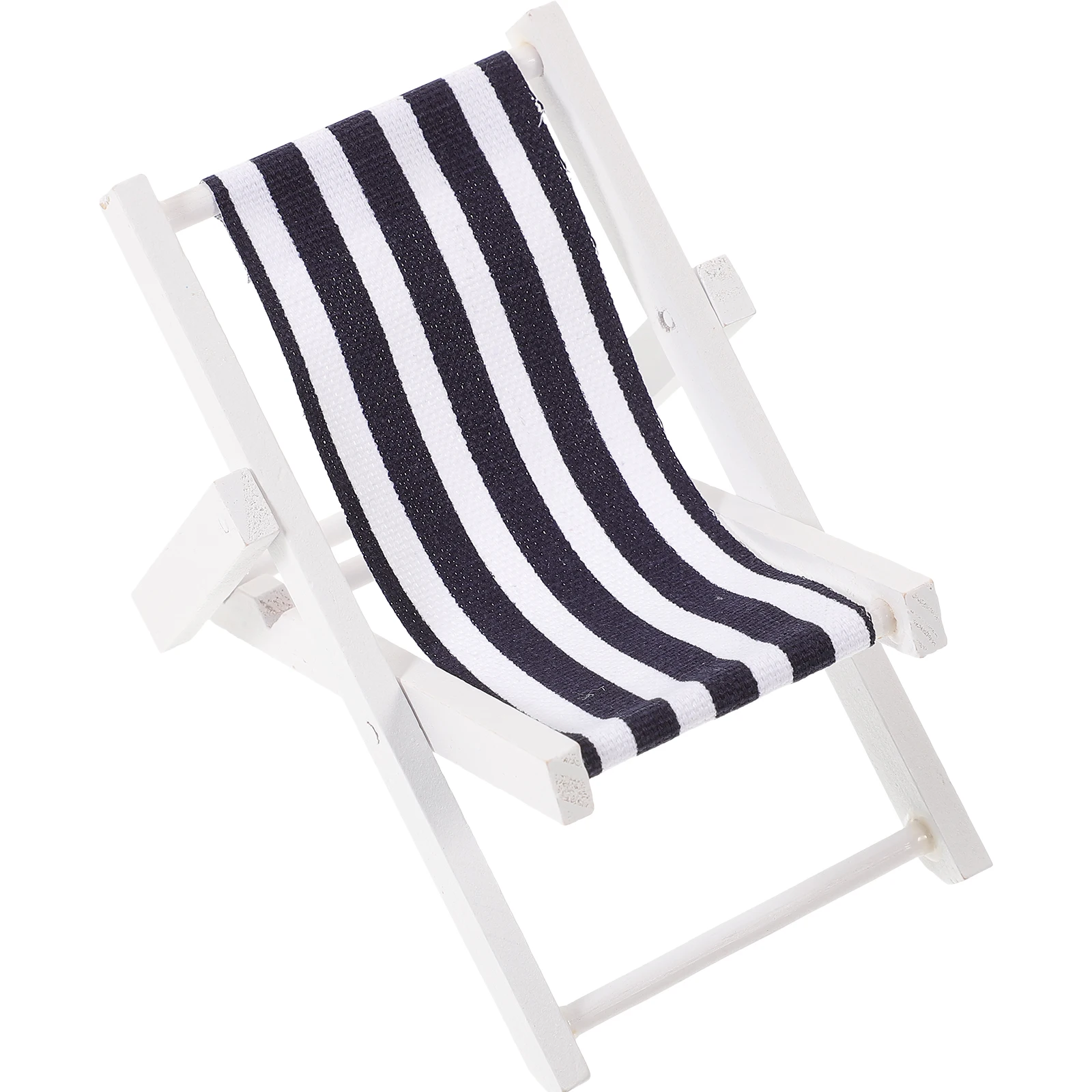 

Mediterranean Style Beach Chair Ornament Handmade Miniature Wood Decorative Element Nautical Coastal Chair Sculpture Home Office