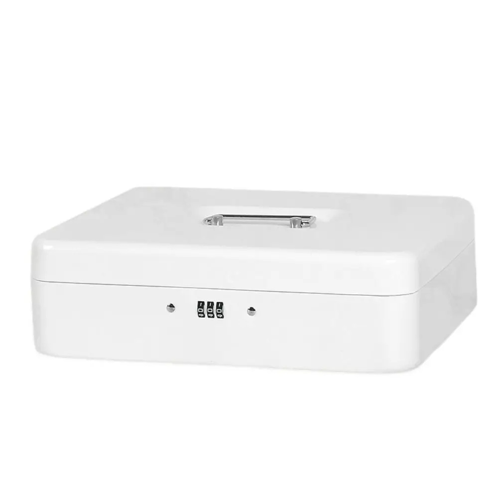 

Small/Large Locking Cash Box Double Layer with Combination Lock Metal Money Box Key Lock/ Password Safe Money Saving Organizer
