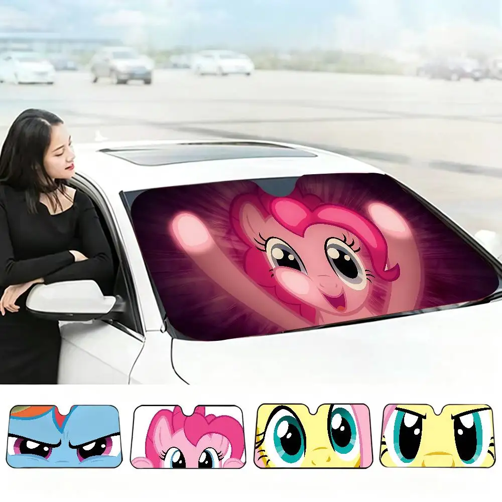 Anime P-pinterestS_My L-LittleS P-PonyS Eyes Car Sunshade Sunblock Front Windshield Hood Interior Front Baffle Double Sunshade