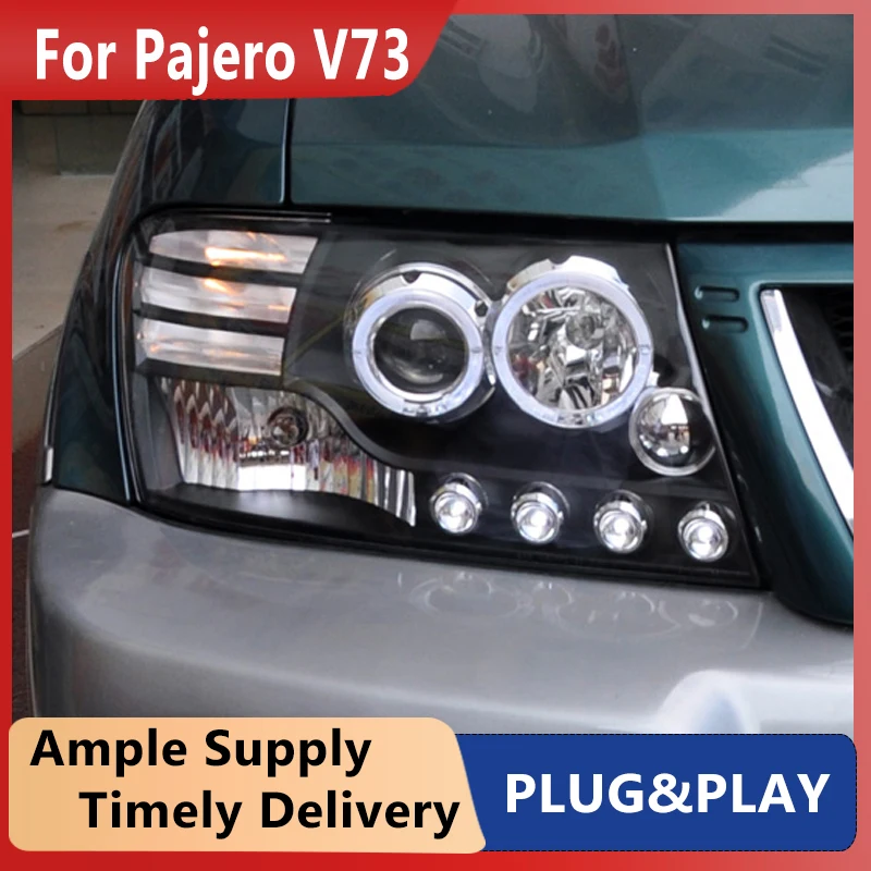 Car Styling for Pajero V73 Headlights 2004-2016 Montero LED Headlight DRL Hid Option Head Lamp Angel Eye Beam Accessories