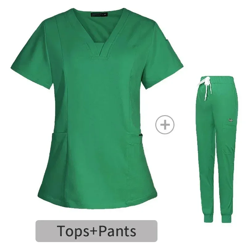 Mulheres Slim Fit Uniformes Médicos, Hospital Scrub Tops, Calça, Médicos Enfermeiros Acessórios, Clínica Dentária, Beleza Spa, Pet Workwear