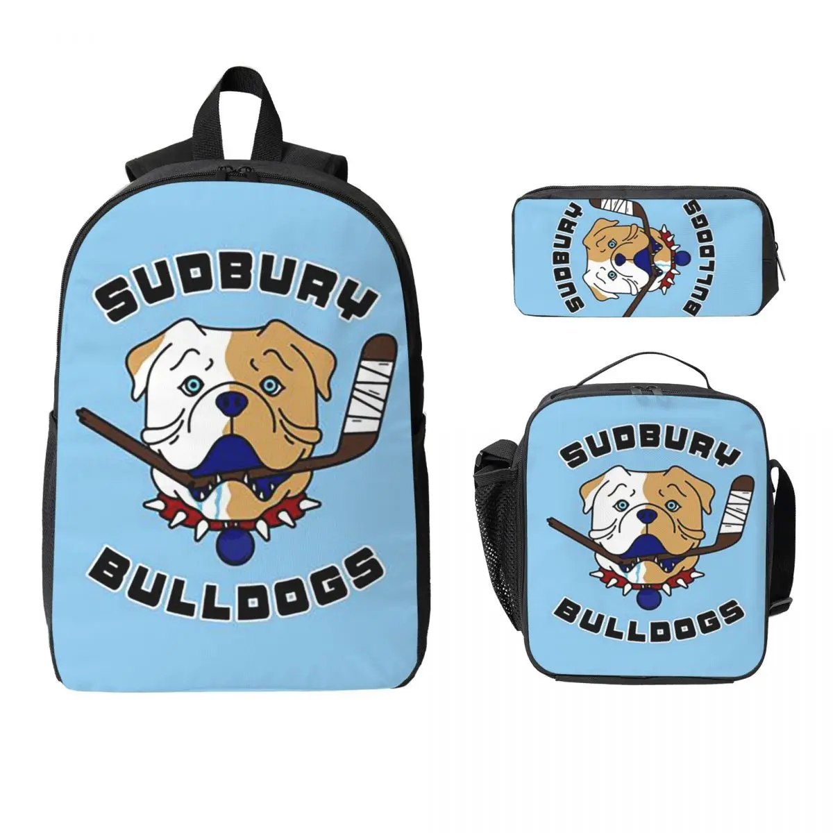Sudbury Bulldogs Shoresy Logo Backpack Student Boys Girls BookBag School Bag Shoulder Bags 3ps Insulated Lunch Bag Pencil Case