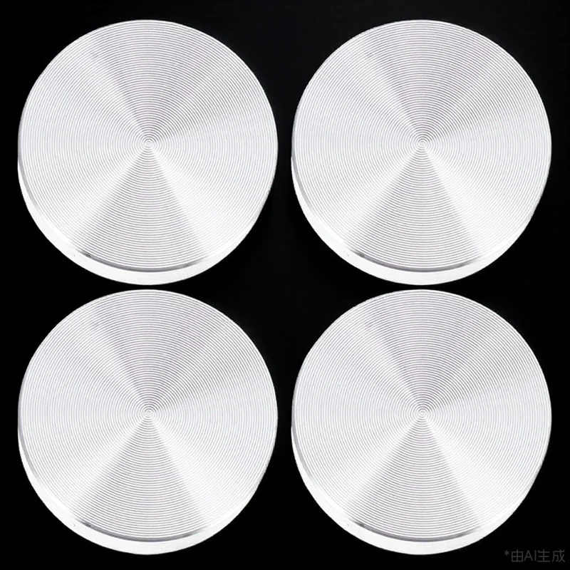 

4Pcs Aluminum Alloy Round Circle Discs Glass Table Tops Adapter Coffee Dining Desk Anti Slip Pads Durable Silver