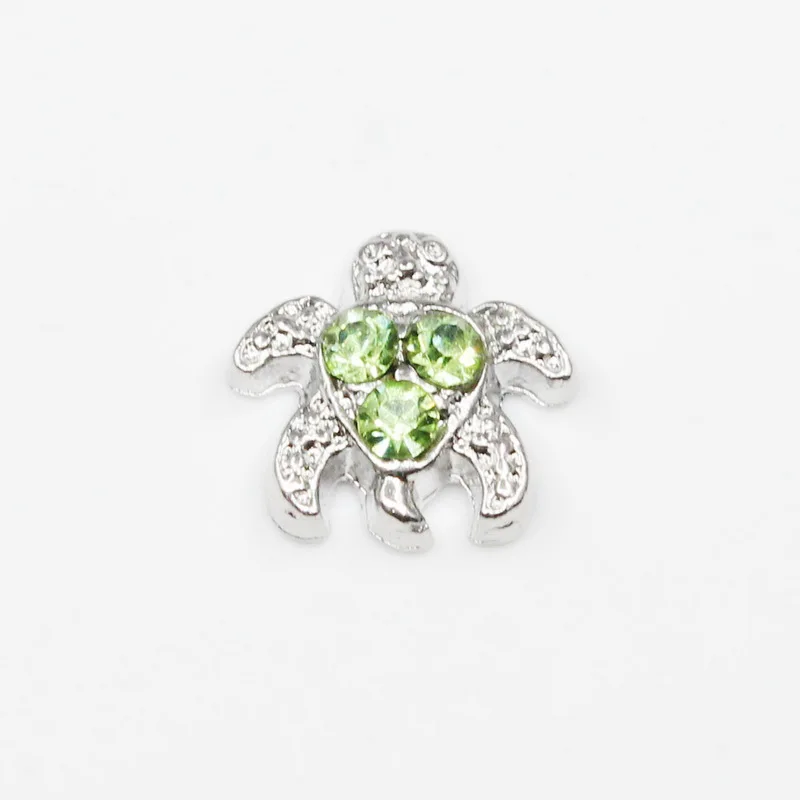 Hot Selling 20pcs/Lot Crystal Sea Turtle Floating Charms Living Glass Lockets Jewelry Accessory