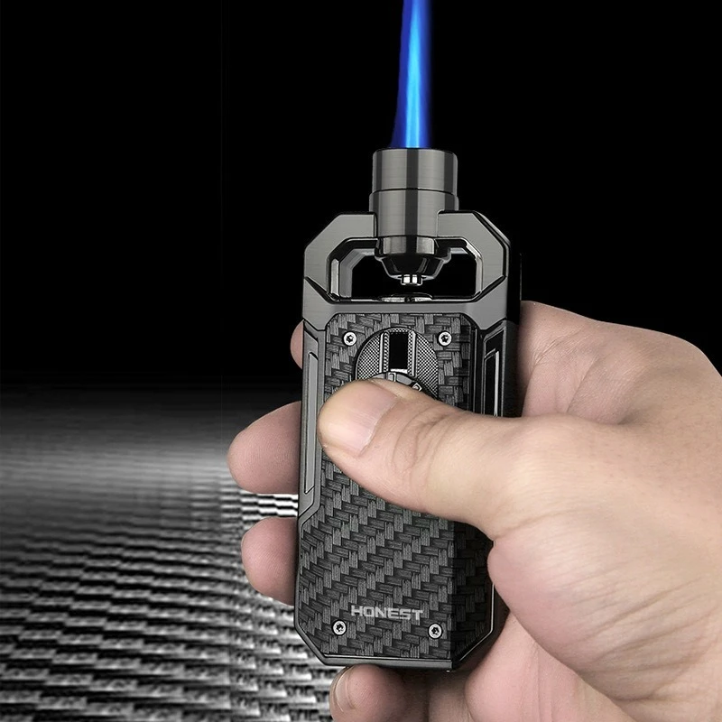 

Metal Jet Blue Flame Torch Lighter,Refillable Butane Gas Lighter,Creative Design for Cigars,Cigarettes&Outdoor Use,Reusable