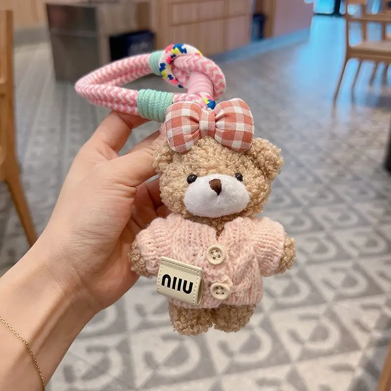 

Милый мультяшный брелок-медвежонок с бантом, плюшевая кукла, подвеска для сумки, новый тренд, украшение для девочек