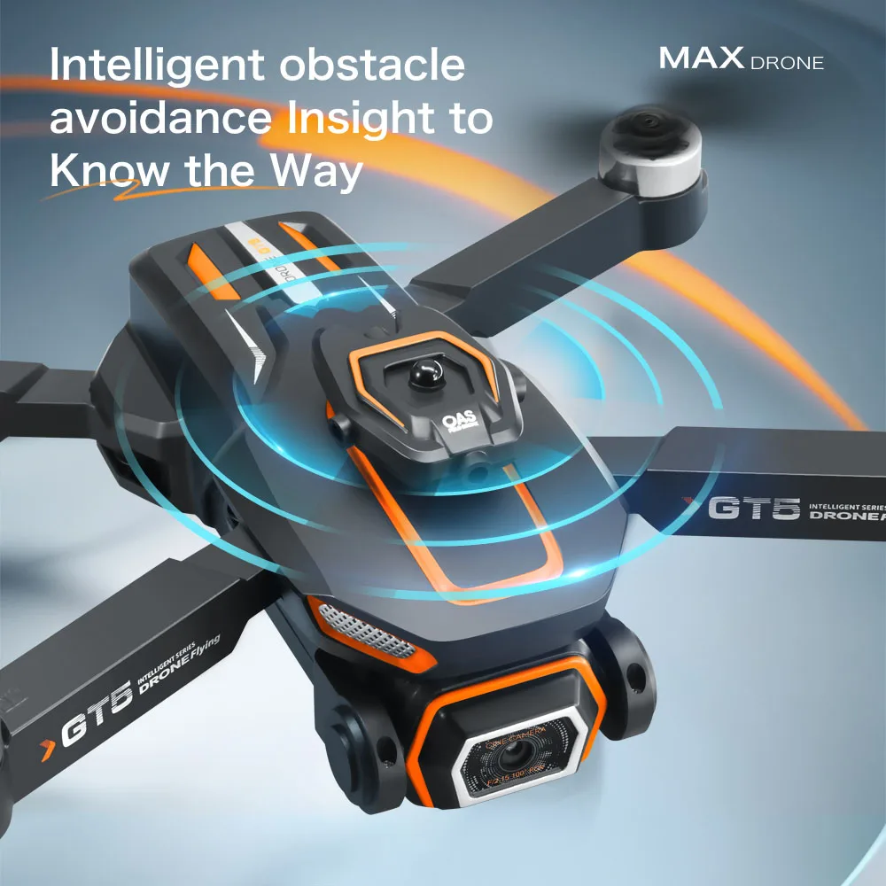 OriginalGT5 Mini Drone 4K HD dual-lens wide-angle aerial 8K photography 5G WIFI Foldable quadcopter Brushless Obstacle Avoidance
