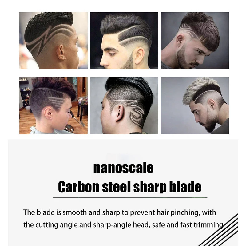 WAIKIL-barbeiro elétrico sem fio Push Clipper para homens, profissional cabeça de óleo Carver, carregamento USB, visor LCD Trimmer, novo