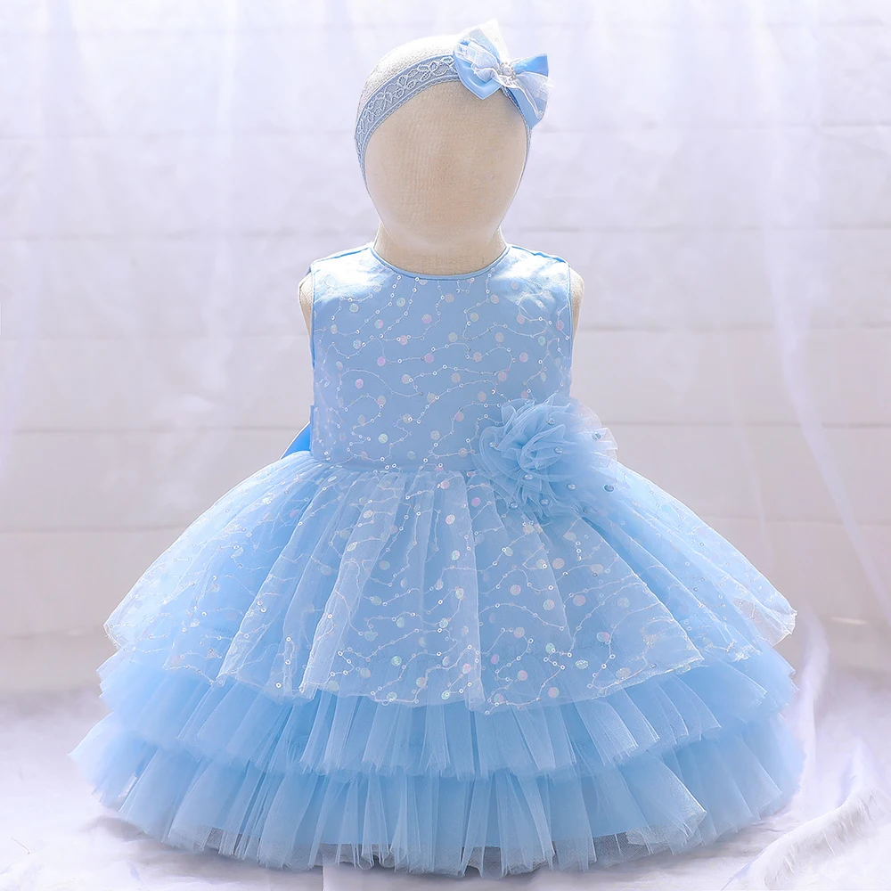 Flower Girls Wedding Bridesmaid Party Dress Tutu Gown Toddler Girl 1st Birthday Princess Dresses Kids Summer Holiday New Clothes