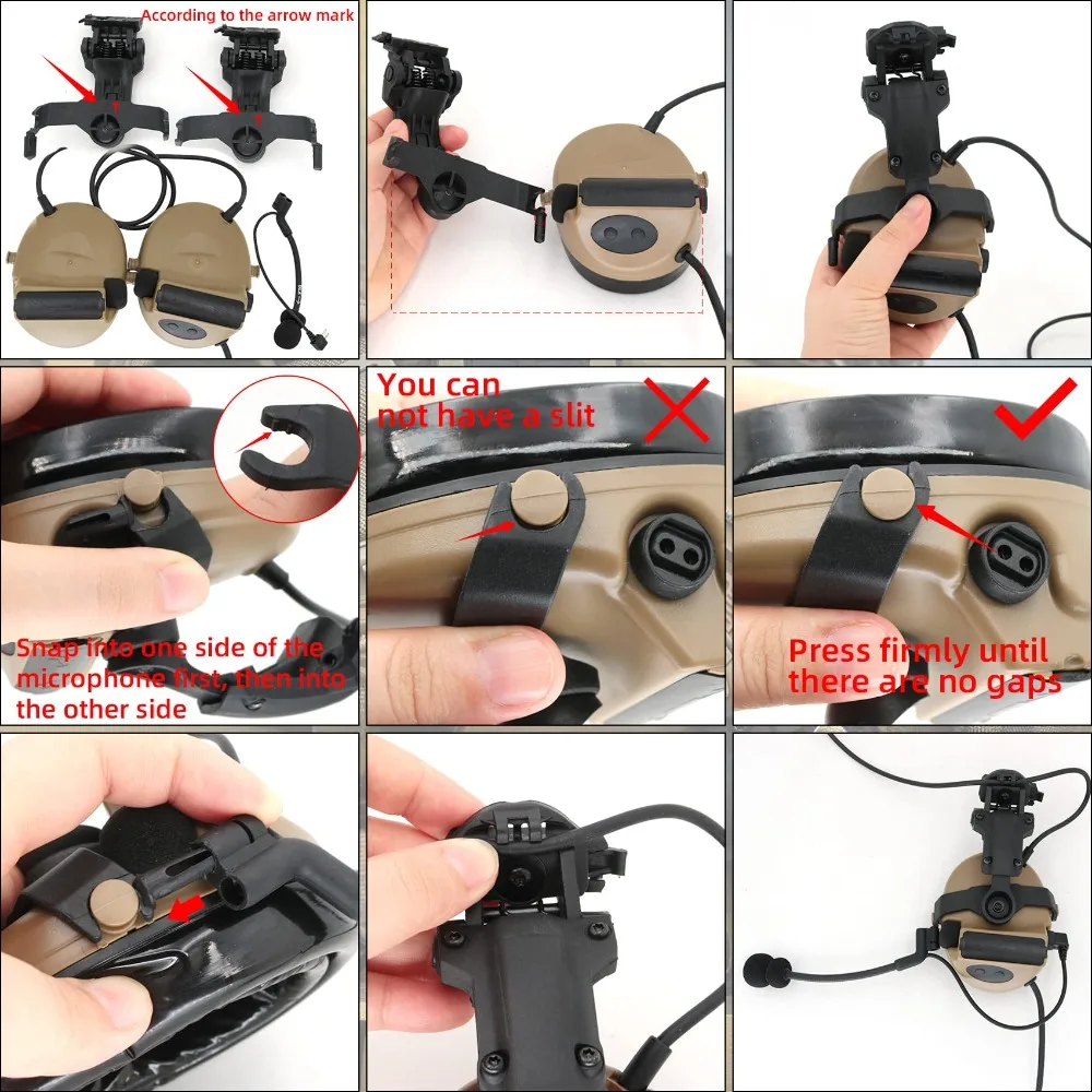 Hearangel ARC Rail Adapter Accessories for Comta III Tactical Headsets Upgade Version Compatible with Ops-Core FAST ARC Rail