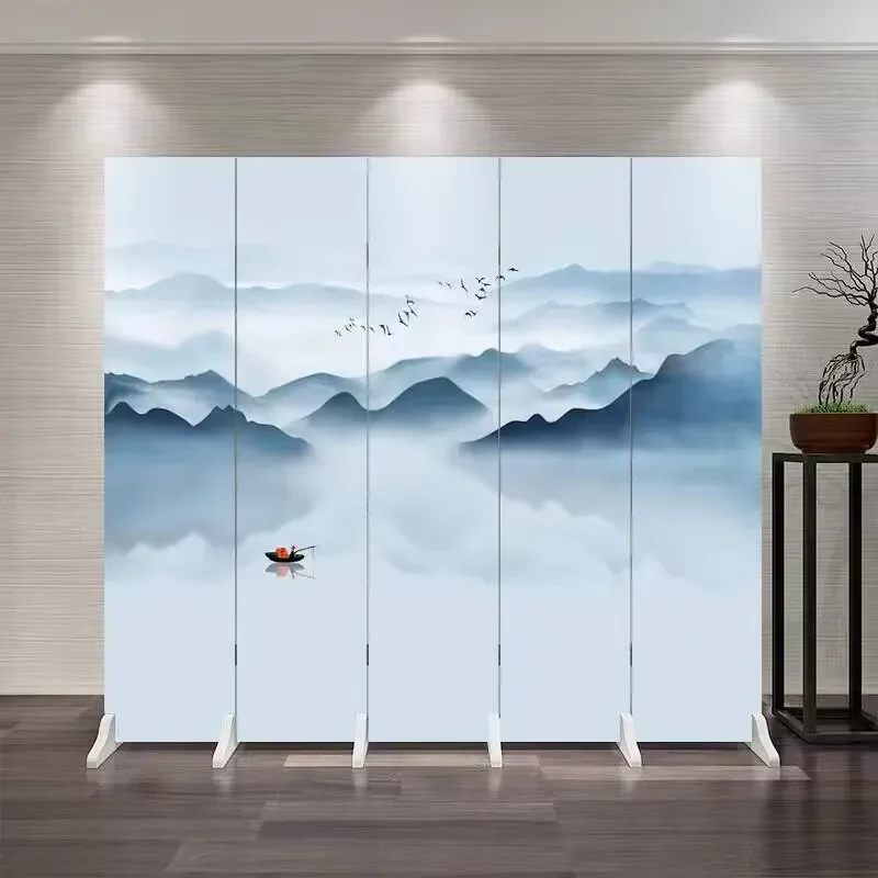 2026 New Foldable Mobile Double Sided Screen Partition for Living Room Entrance Hotel Office Shelter Divider