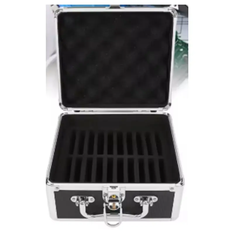 B84B 2pcs 2.5inch Hard Drive Storage Box 20 Bays Aluminum Alloy Security Lock, Portable Hard Drive Case with Handle