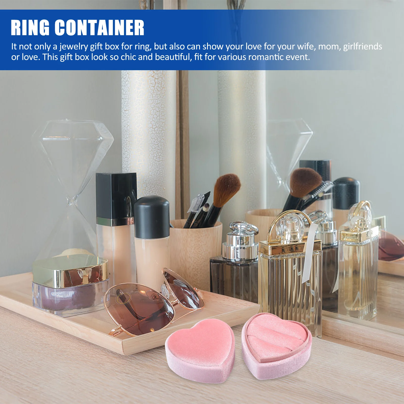 

Heart Shaped Ring Box Engagement Case Small Jewelry Wedding Boxes Holder Display Container Lovers